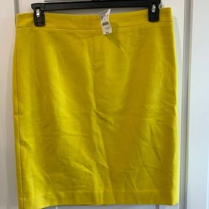 J CREW No 2 Pencil Yellow Wool Straight Skirt 12